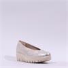 Wonders Fly Classic Slip On Wedge - Champagne Snake